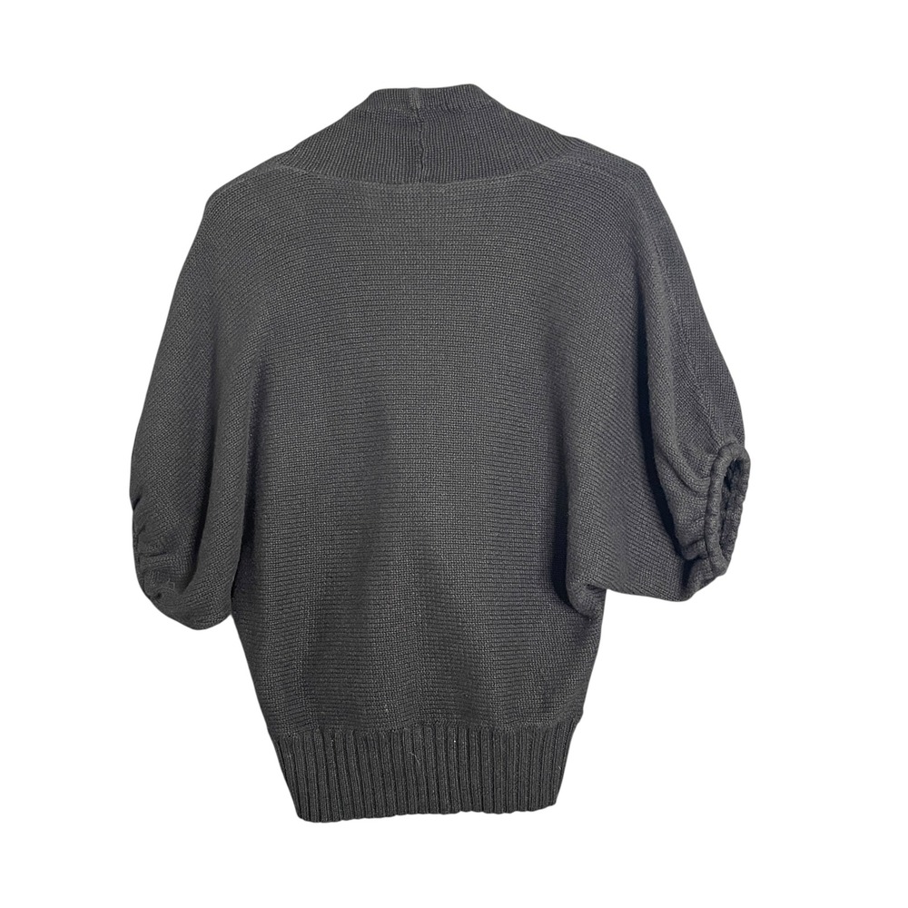 Vtg Moda Intl Black Chunky Knit Sweater Wrap Plunge M 90s Y2K Oversized Grunge - Picture 11 of 16